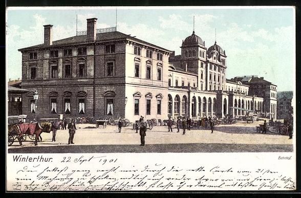 Cartes postales: AK Winterthur, Bahnhof, 1901 – D'occasion à Berlin par bartko-reher
