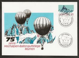 Ballon Schweiz 1985 Mürren  Luftpost