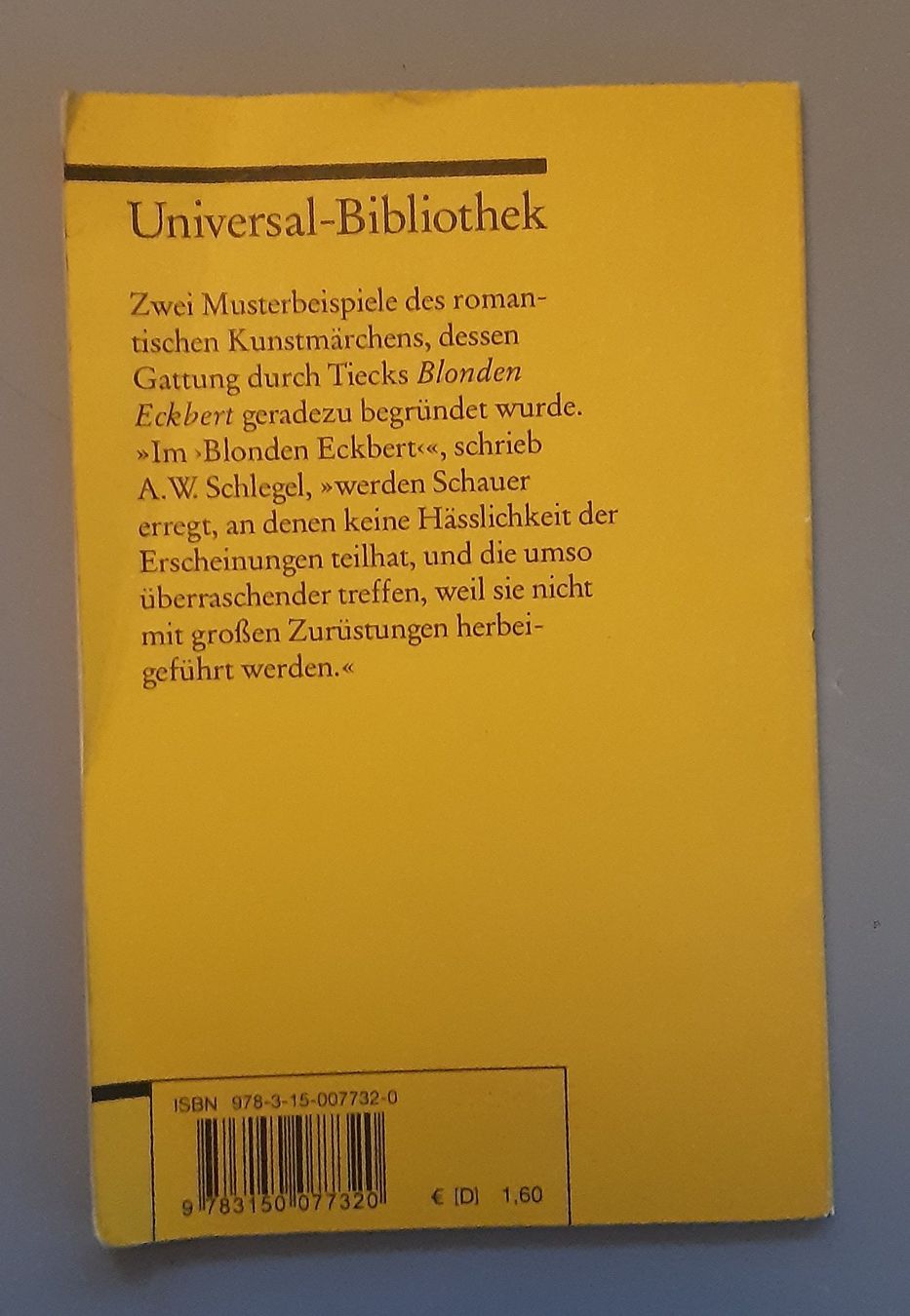 Libri: Der blonde Eckbert & Der Runenberg - Ludwig Tieck – Usato da La Chaux-de-Fonds venduto da beasach 1
