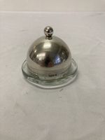 Edle Butterdose aus Glas und Metall - Vintage Look!