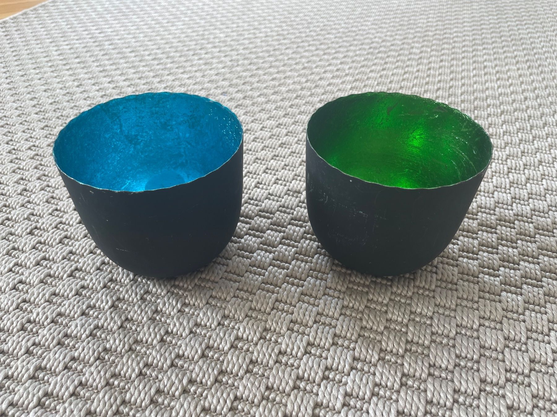 Kerzenständer: Windlicht/Teelichthalter blau/grün – Gebraucht aus Zürich von katidust