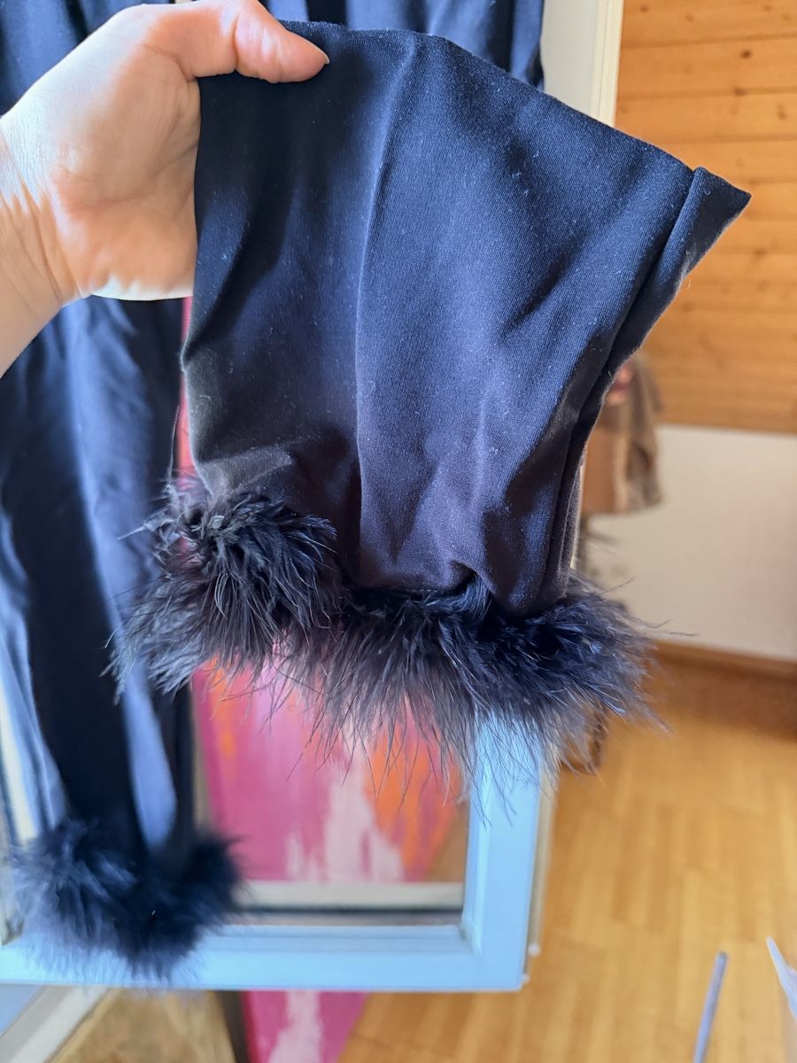 Mango Hosen: Black Pants with Feather Trim – Defekt aus Zürich von BettinaMarie2308 1