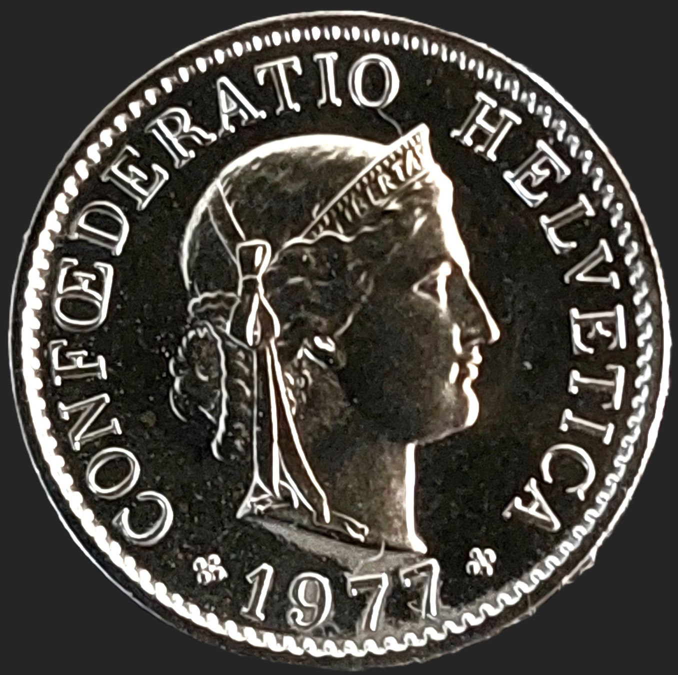 Tutti le monete: 5 Rappen 1977 stgl. / aus Münzsatz – Nuovo (secondo la descrizione) da Arch venduto da coinsandmore