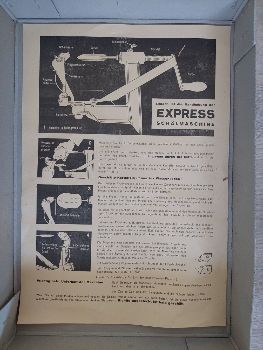 Elettrodomestici da cucina: Express Schälmaschine neu in original Verpackung – Nuovo e nell'imballaggio originale da Obfelden venduto da Foto_Bild_Kunst_Buch 3