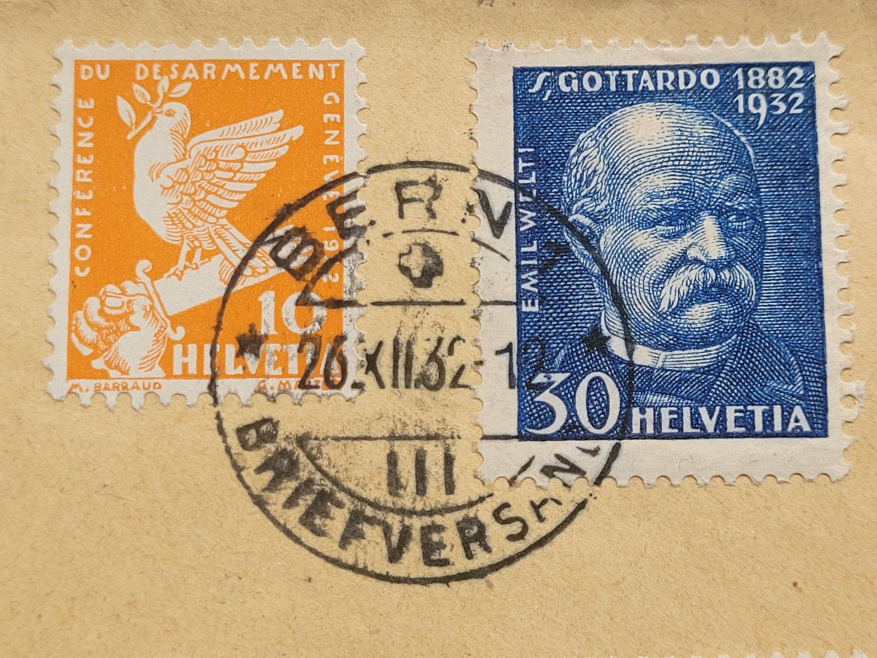 Alle Briefmarken: 1932 PJ obl. BERN 26.XII.32 "Exprès" – Gebraucht aus Colombier NE von Colombier 1