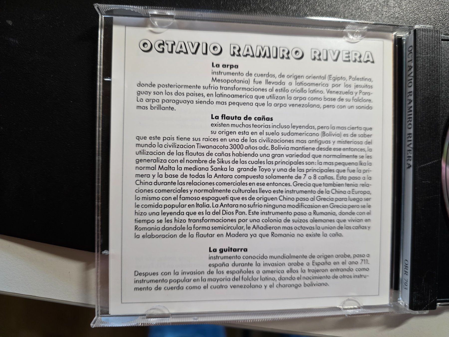CDs: Musik CD - Octavio Ramiro Rivera Panflöte – Gebraucht aus Walterswil BE von Lonitti 2