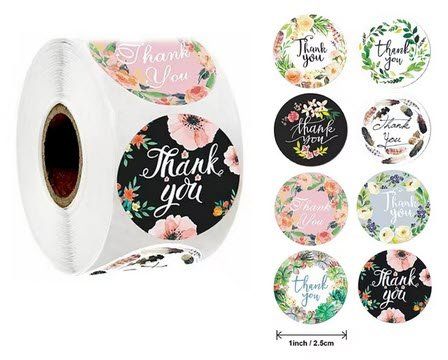 Sticker: 100 Stück "Thank You" Sticker, 8 Designs – Nuovo e nell'imballaggio originale da Zollikofen venduto da Blackie 1