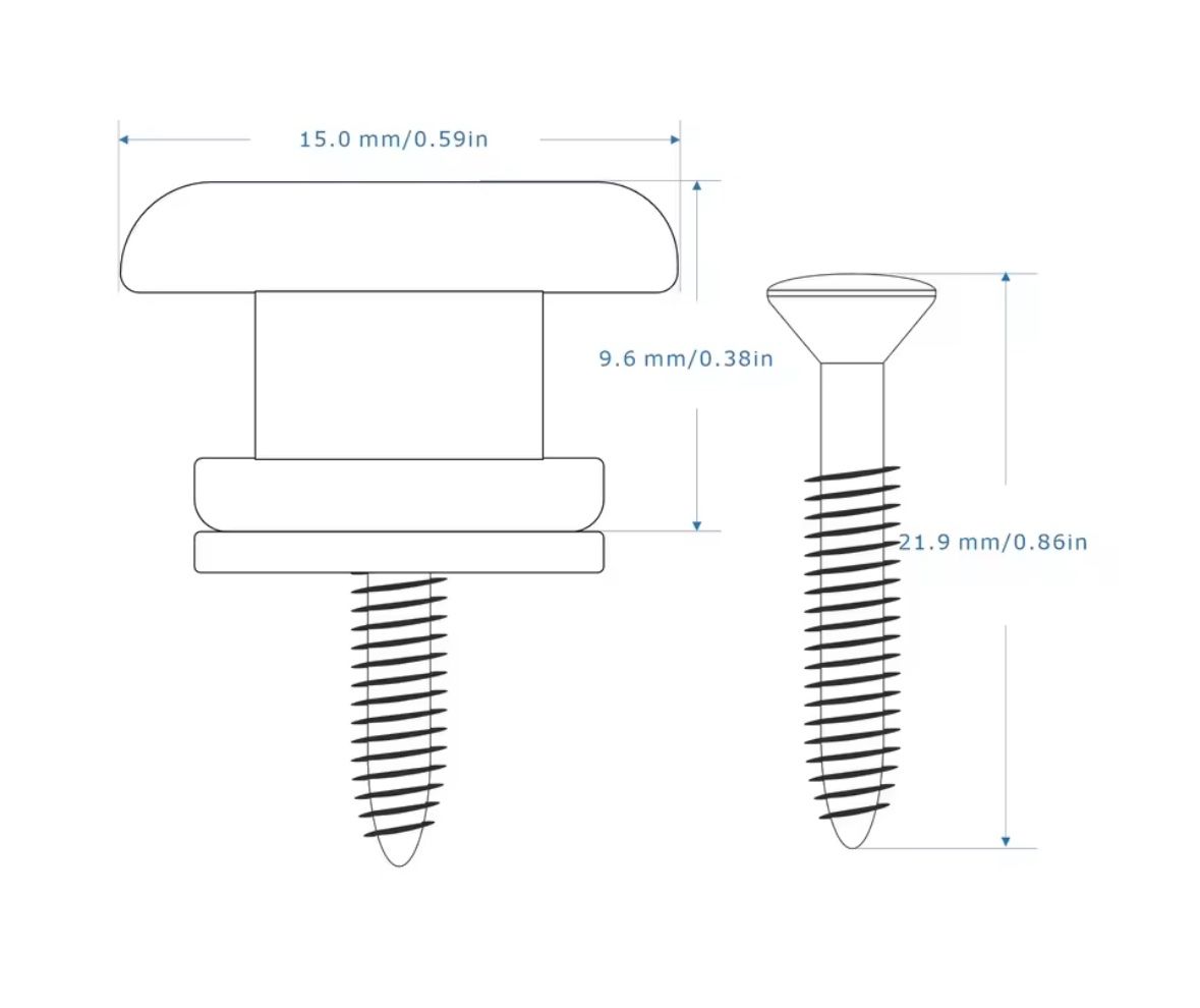Instruments de musique: Gurtpins / Strap Button Chrom (2 Stück) – Neuf avec emballage d'origine à Luzern par MusikElektronikShop 2