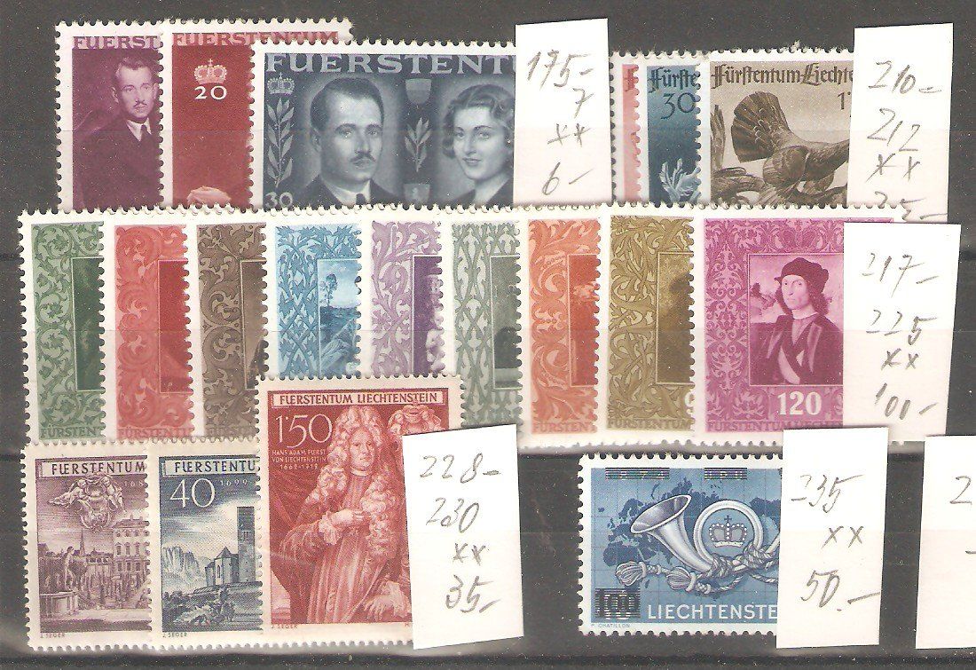 Tous les timbres: FL 5 Ausgaben ** – Neuf (Voir description) à Lausanne par Whorvath