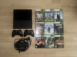 XBOX 360 KONSOLE MIT 2 CONTROLLERN UND 9 SPIELEN