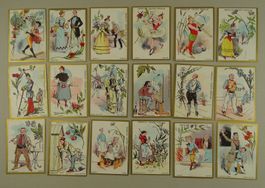 CHOCOLATS CAZABON PARIS, 18 SAMMELBILDER UM 1900, LITHOS