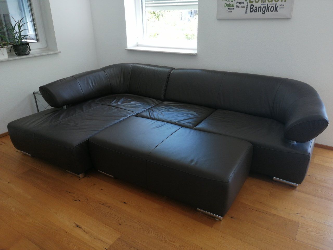 Divani: Ledersofa mit Hocker – Usato da Zetzwil venduto da TomMustang 5