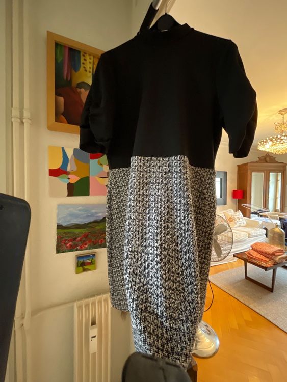 Robe Femme Elle à Carreaux Noir Et Blanc - Taille XS - Coupe Fit & Flare - Neuf Sans étiquettes