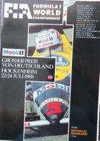 Programm Formel 1 in Hockenheim von 1988 inkl. Eintr.karte