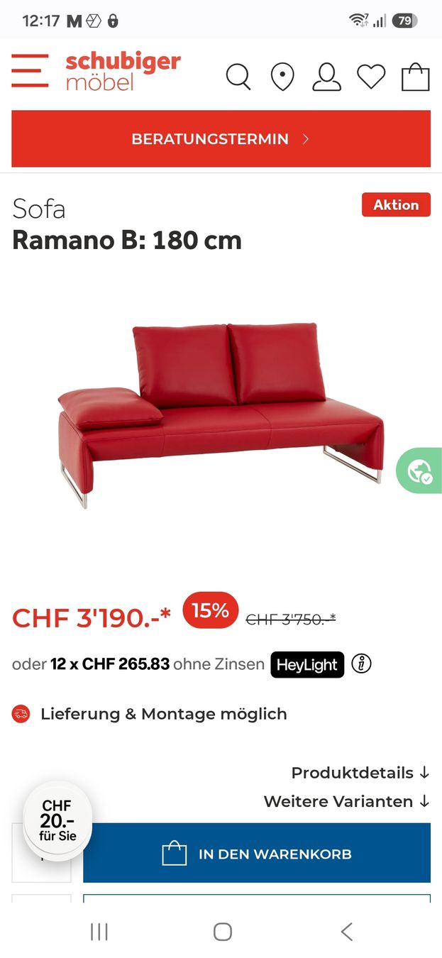 Divani: Sofa Ramano – Usato da Thalwil venduto da andreas.biberstein