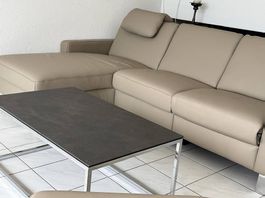 Neuwertiges DIETER KNOLL Ledersofa L Leder, inkl. Clubtisch