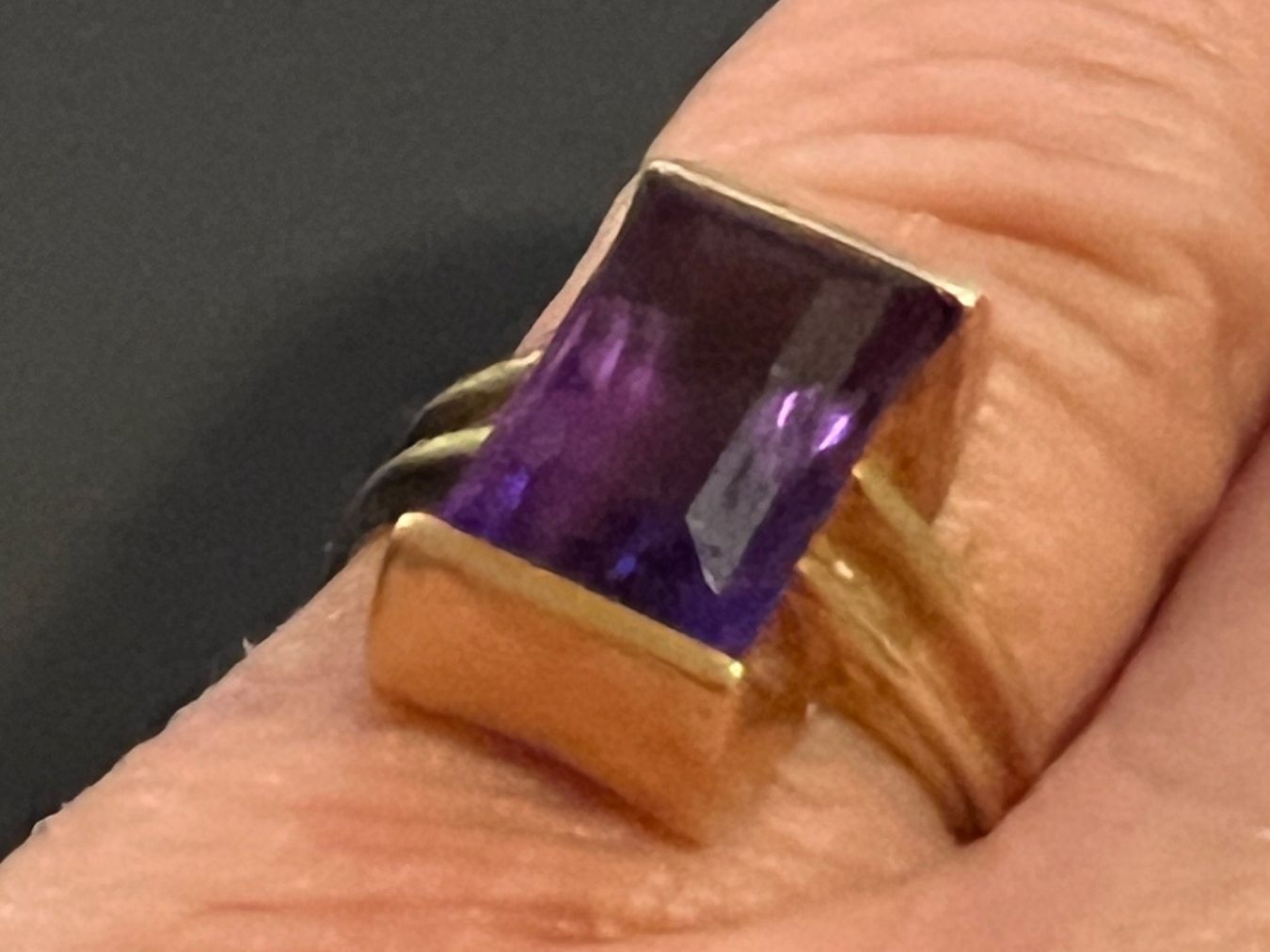 Anelli: Gold-Ring 14K mit Amethyst – Usato da Chur venduto da Penting1935 2