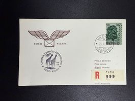 Erste direkte Luftpost Genf - Kigali ab FL 1964