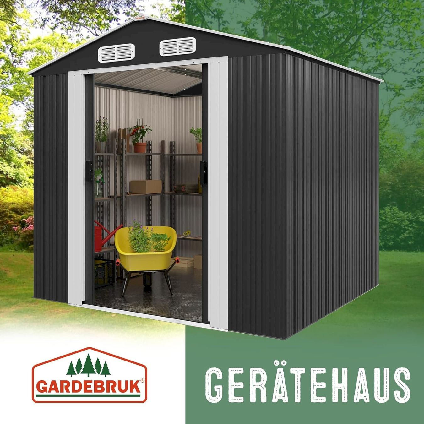 Casette da giardino & serre: GARDEBRUK Gerätehaus Anthrazit – Nuovo e nell'imballaggio originale da Bottighofen venduto da zaap 3
