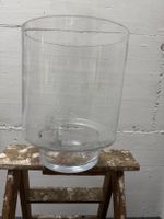 Vase Glas zylindrisch klar grosser Durchmesser guter Zustand