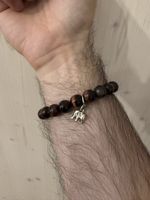 Armband rotes Tigerauge mit Silberanhänger