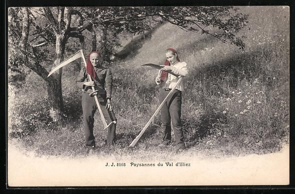 Cartoline postali: AK Paysannes du Val d'illiez – Usato da Berlin venduto da bartko-reher