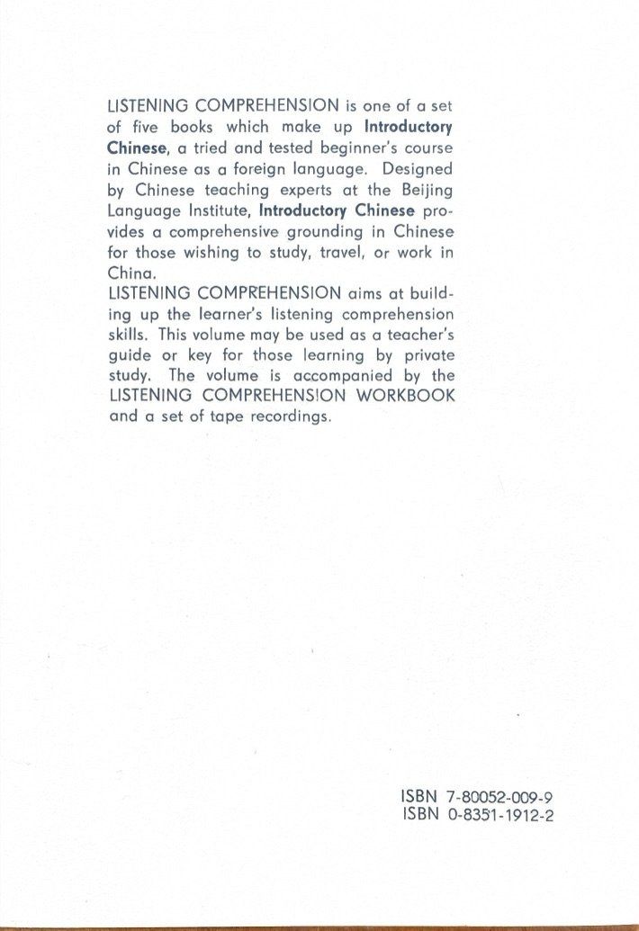 Bücher: Introductory Chinese - Listening Comprehension – Neu (gemäss Beschreibung) aus Sarnen von Livres 1