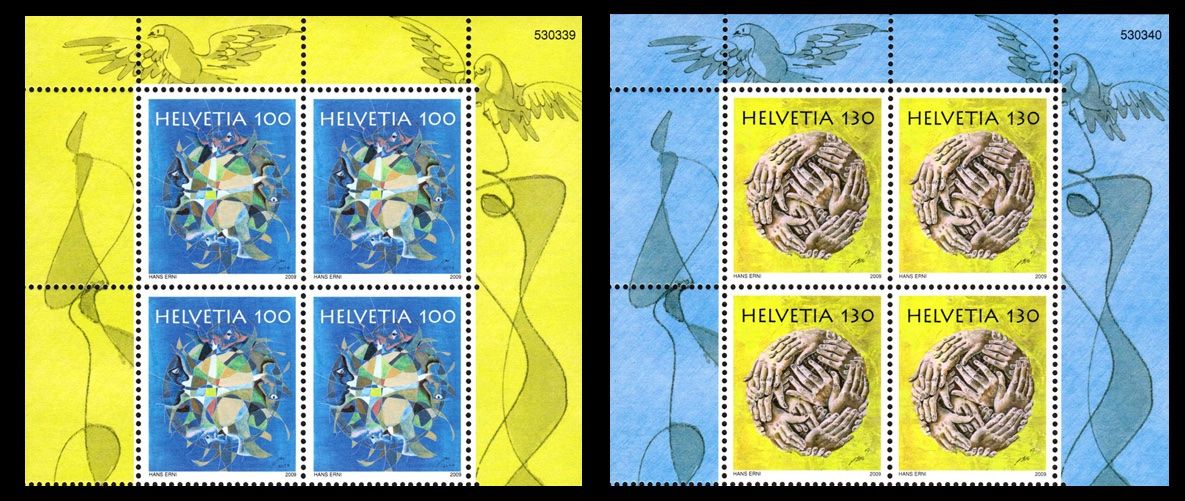 Tutti i francobolli: Viererblocks Hans Erni - Menschengeist + Menschenhand** – Nuovo (secondo la descrizione) da Dottikon venduto da haeusibuh5
