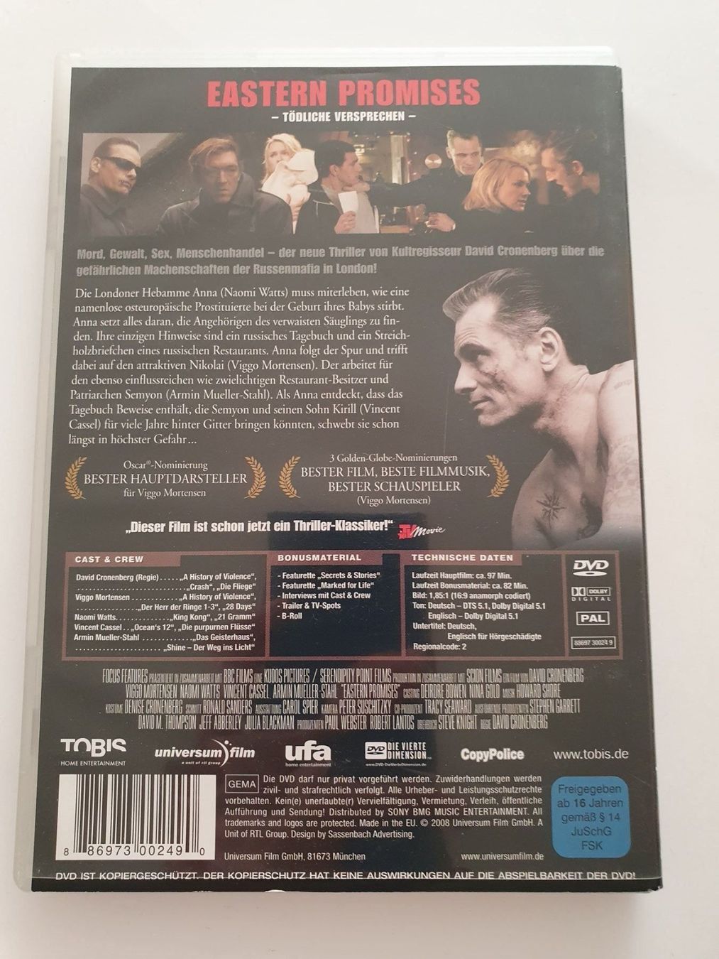 Tutti i DVDs: Eastern Promises Every sin leaves a mark – Usato da Oberdorf BL venduto da BaldenEagle 1