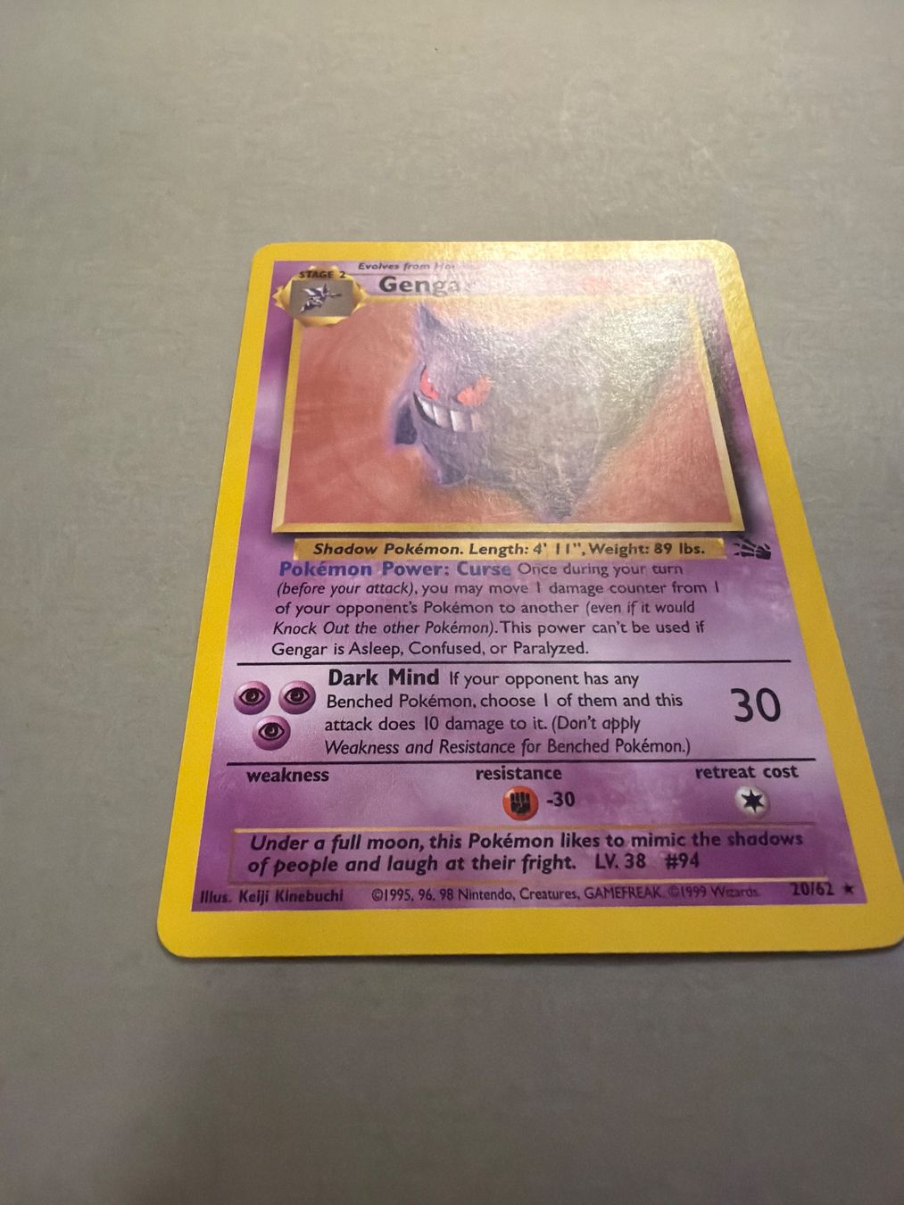 Pokémon Sammelbilder & Trading cards: Gengar Rare - Fossil – Gebraucht aus Kehrsatz von Riyouu 1