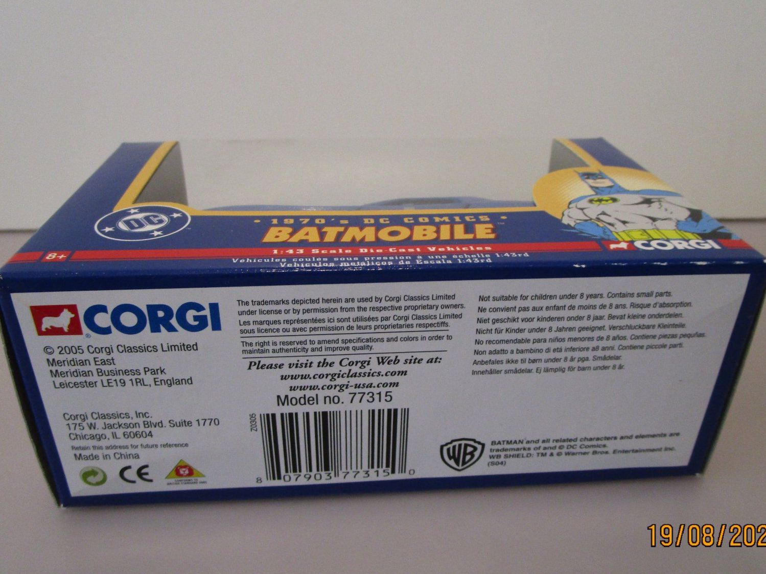 Corgi Toys Modellini d'auto: CORGI BATMAN BATMOBILE 1970 DC COMICS - 77315 - 1/43 – Nuovo e nell'imballaggio originale da Chêne-Bourg venduto da breno56 5
