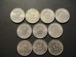 10 x 50 Rp 1963-63-63-63-64-64-64-65-65-65 Superbes pièces