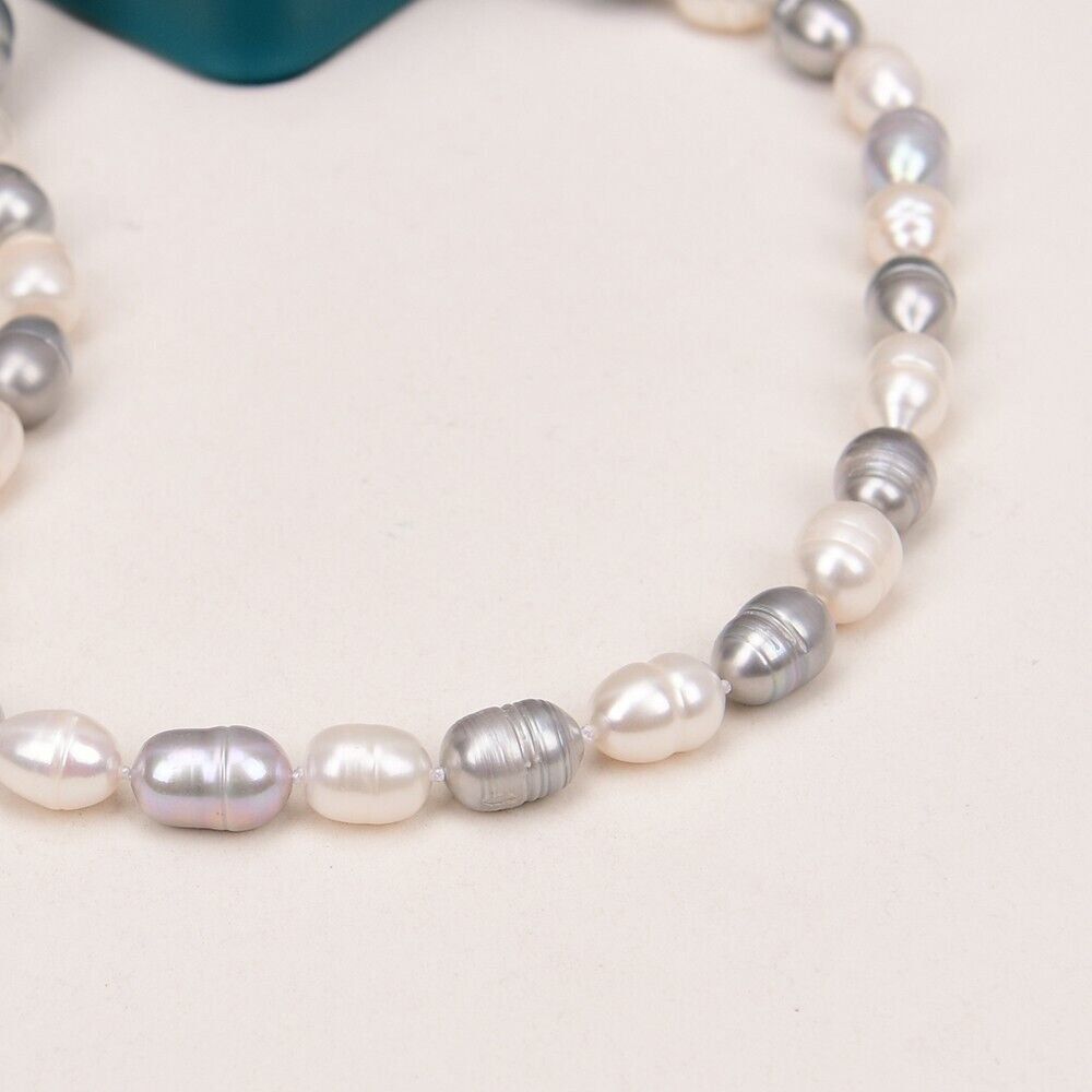 Ketten: Grau Lua Perlen Kette Echt 1cm Collier Perle Vrai Halskette – Neu (gemäss Beschreibung) aus Prilly von ilyria73 6