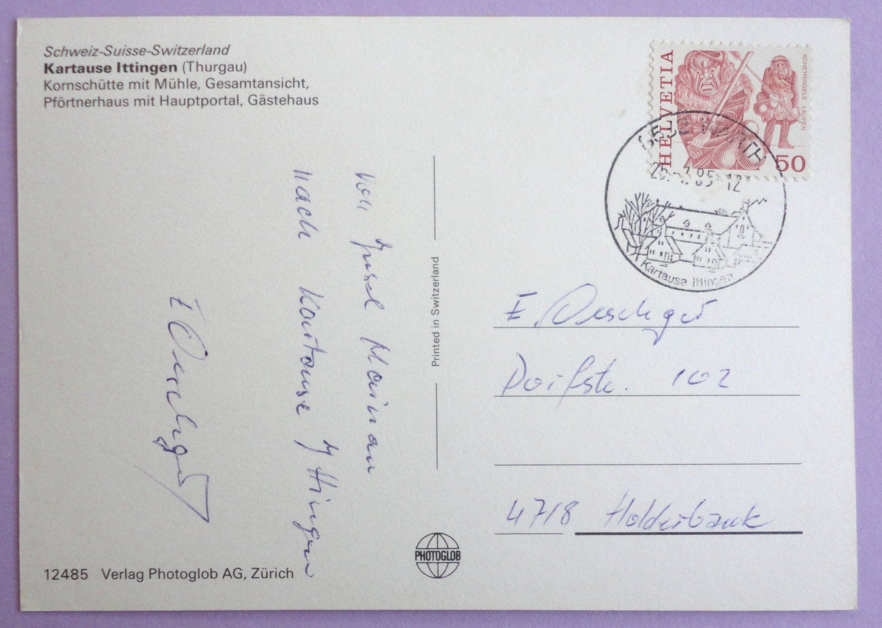 Cartoline postali: Kartause Ittingen – Usato da Fétigny venduto da Billy2miny 1