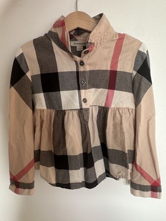 Burberry Bluse Mädchen Gr. 108 / 5j Karomuster beige braun