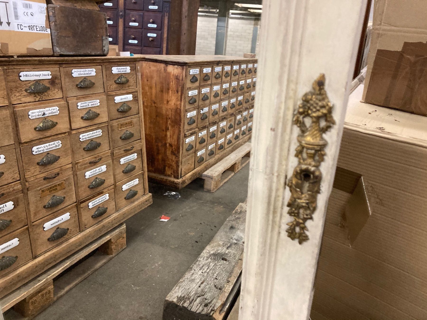 Porte: Antike Schranktüre mit Spiegel ca 1850 – Usato da Buchs ZH venduto da JPK7 4
