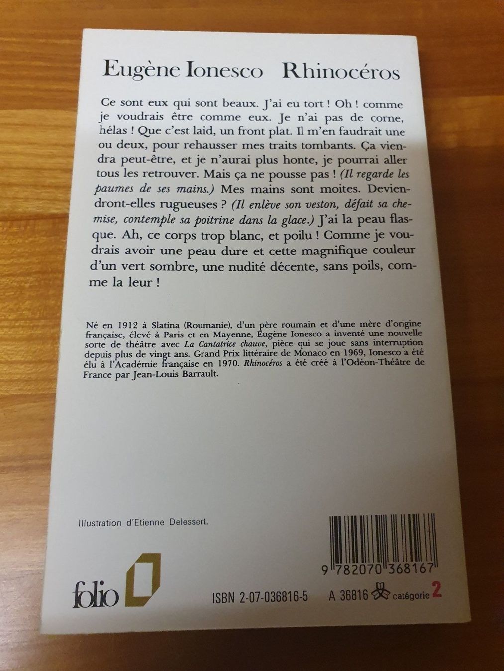 Libri: Ionesco Rhinocéros – Usato da Oberdorf BL venduto da BaldenEagle 1