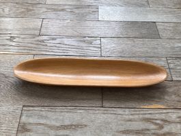 Lange schmale Holzschale, Midcentury