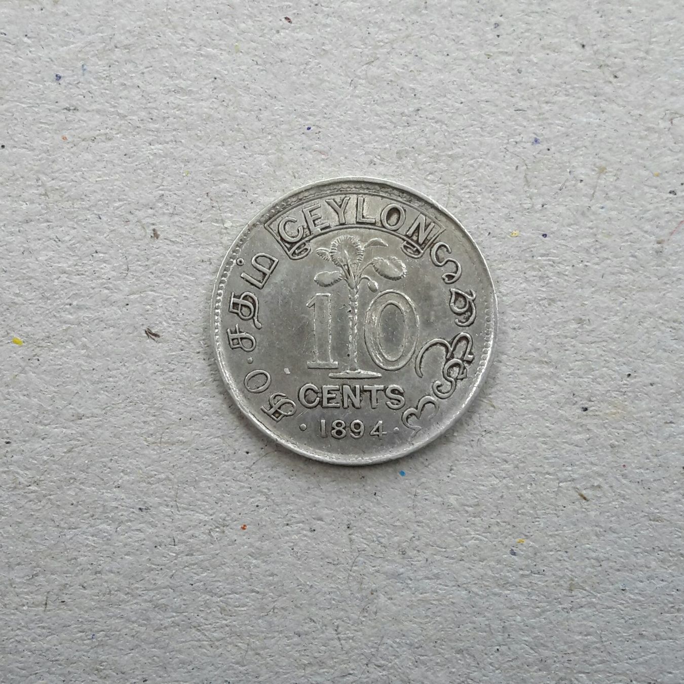 Tutti le monete: Ceylon , 10 Cents , 1894 , Silber , Victoria . – Usato da Burgdorf venduto da Olli.34 1