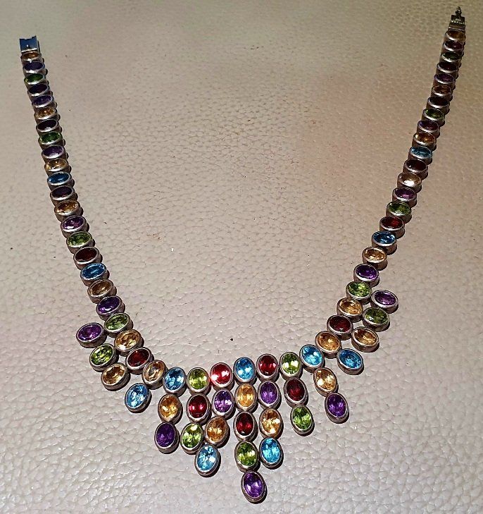 Ketten: Multi Edelstein Halskette / 925 Sterling Silber – Neu (gemäss Beschreibung) aus Unterentfelden von LookoutMt 2