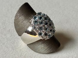 Topas Ring, Hellblau-Weiss Gr. 57