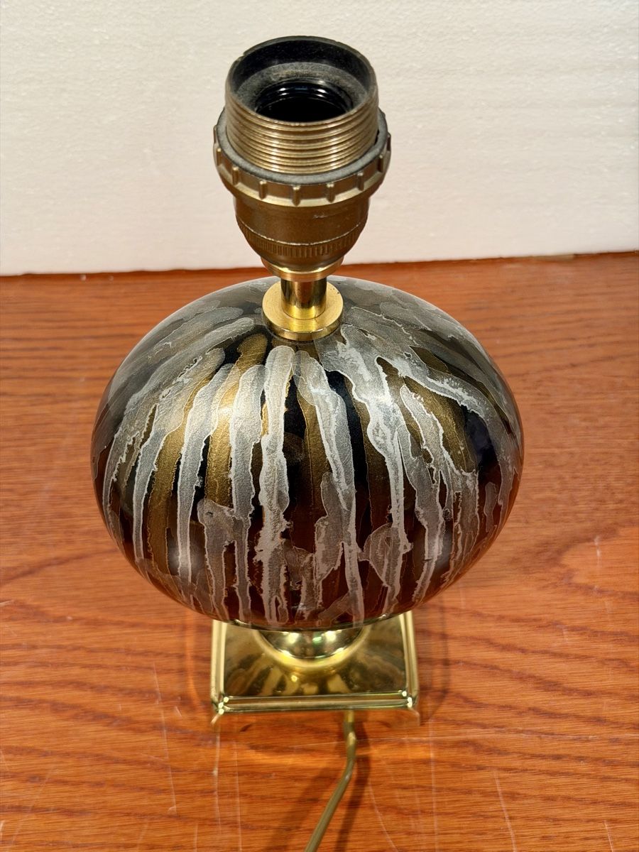 Lampade: Hollywood Regency Brass & Ceramic Table Lamp 1970 – Usato da Lausanne venduto da artnouveau04 1