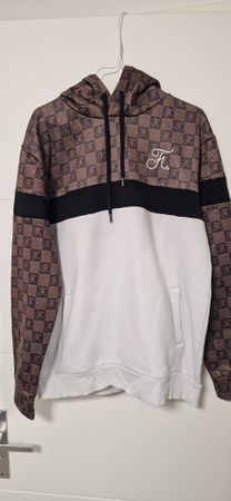 Sweat à capuche Final Club, taille L, blanc et marron