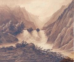 LES PEINTRES SUISSES - Chute d'eau