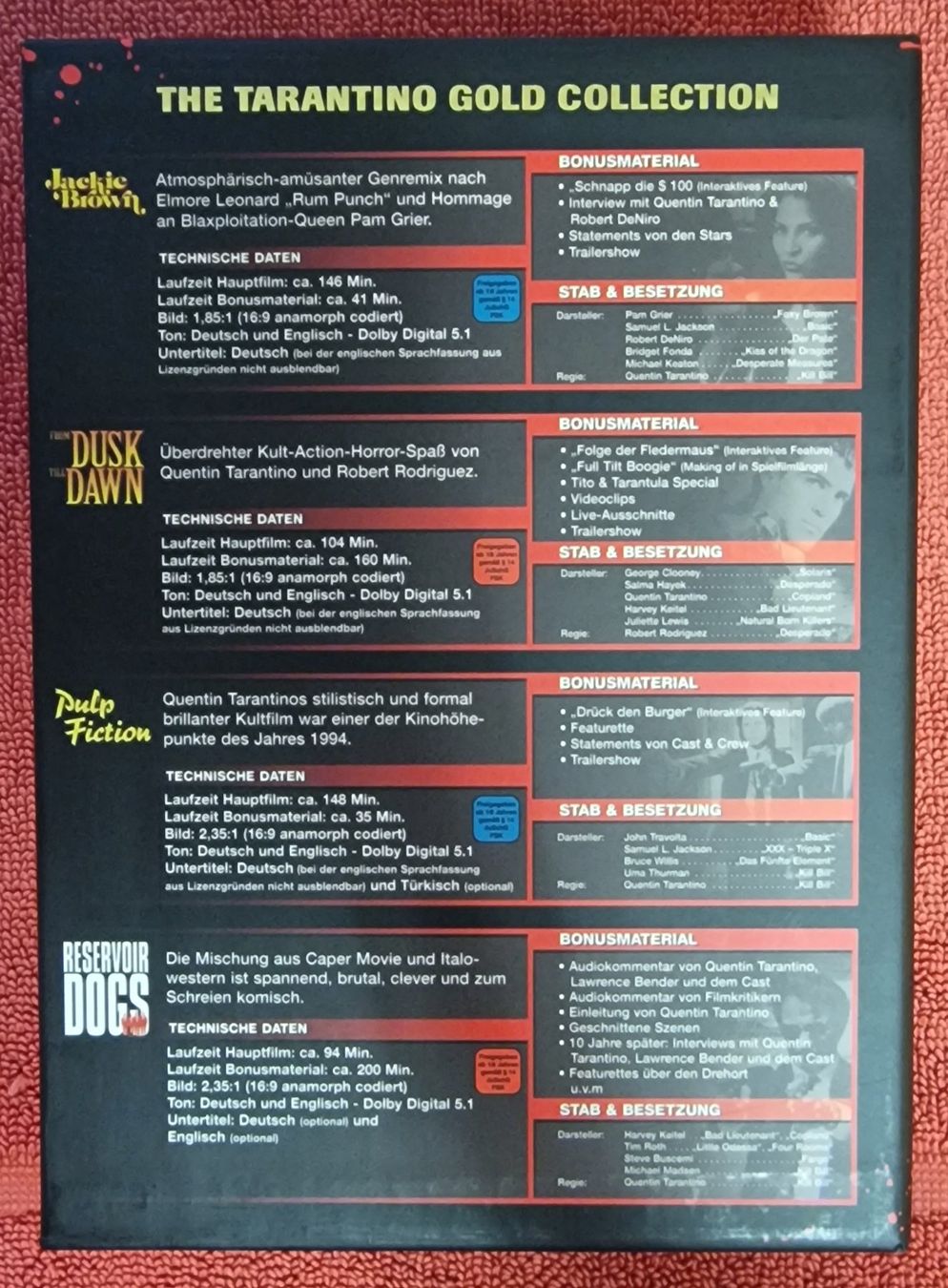 Tutti i DVDs: The Quentin Tarantino Gold Collection DVD – Usato da Basel venduto da phi_8xhm 1