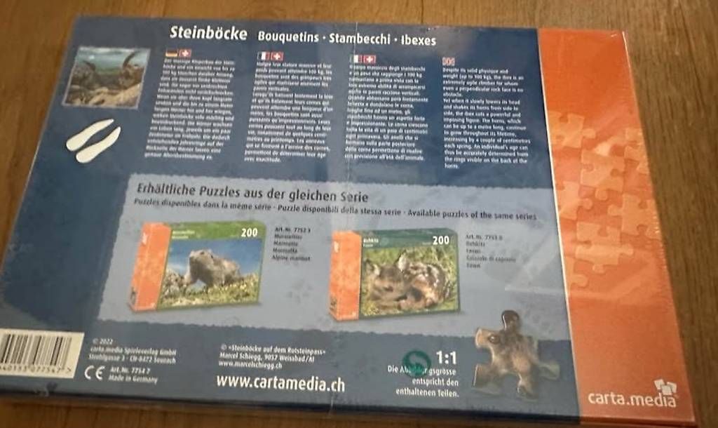 Puzzle: Steinböcke Puzzle - 200 Teile – Usato da Endingen venduto da parisienne_25 1