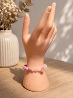 Bracelet pierres naturelles rhodonites et quartz rose