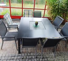 Gartentisch metall mit 8 Stühlen