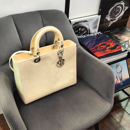 Sac à main Lady Dior GM Cuir verni