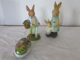 Osterdeko: Herr und Frau Osterhase & Ei